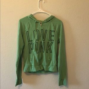 love pink green jacket.